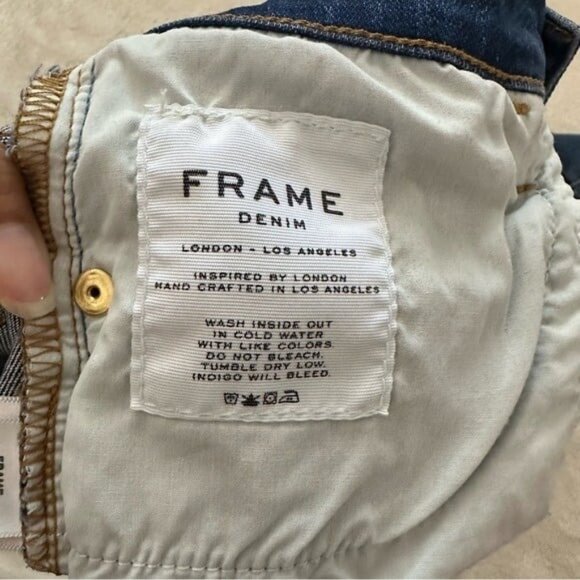 FRAME Denim Le Skinny De Jeanne Jewell Wash Distressed Jeans Size 26 - Picture 10 of 11